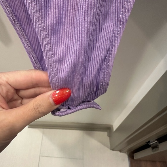 SHEIN Asymmetric Purple Long-Sleeve Bodysuit - Picture 2 of 6